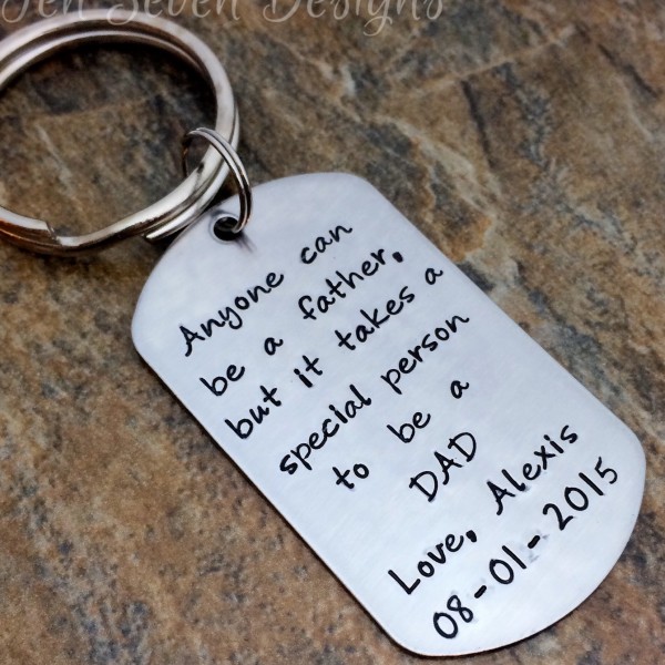 Anyone can be a father, but it takes someone special to be a dad - Personalized Keychain, Birthday Gift for Him, Christmas Gift for Dad