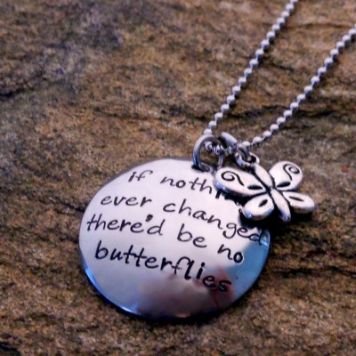 Butterfly Necklace - Personalized Quote Necklace - Butterfly Charm - Gift for Her - Christmas Gift - Birthday Gift - Graduation Gift