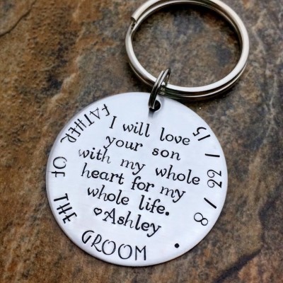 Father of the Groom Keychain - Father of the Bride Keychain - Wedding Day Gift - Wedding Gift - Future Father-In-Law Gift - Personalized