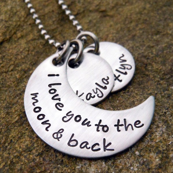 I love you to the moon and back - Name Necklace - Personalized Jewelry - Birthday Gift for Her - Christmas Gift for Mom