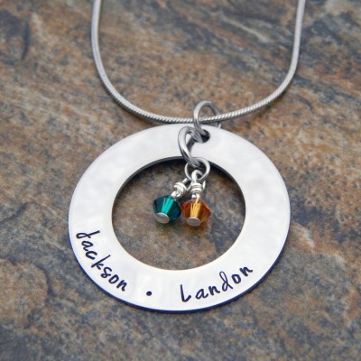 Mom Personalized Necklace with Names and Birthstones - Mother's Necklace - Name Necklace - Birthday Gift for Mom - Christmas Gift for Her