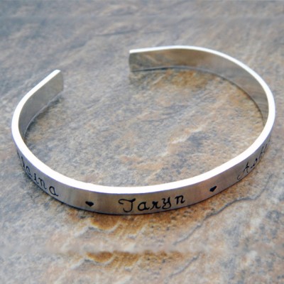 Personalized Cuff Bracelet - Name Bracelet - Hand Stamped - Christmas Gift - Christmas Gift for Mom - Holiday Gifts that Matter