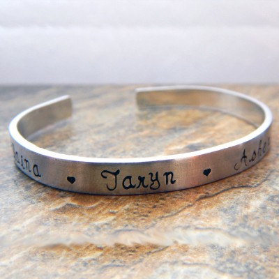 Personalized Cuff Bracelet - Name Bracelet - Hand Stamped - Christmas Gift - Christmas Gift for Mom - Holiday Gifts that Matter