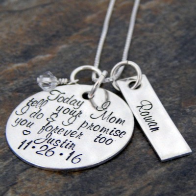 Personalized Gift for Future Step Daughter, Sterling Silver, Wedding Day Gift, Bride's Daughter, Groom's Daughter, Promise her forever too