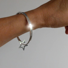 Chunky Silver Bangle: Fire, Love, Gin & a Floating Star Story