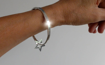 Chunky Silver Bangle: Fire, Love, Gin & a Floating Star Story