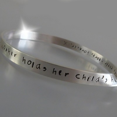 Mother and Child Bangle, Personalised Gift for New Mum, Romantic Valentines Day Gift, Personalised Bracelet for Mum, Mothers Day Gift
