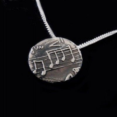 Music Disc Necklace. Music Pendant, Music Jewellery, Music Charm, Charm with Sheet Music, Musical Charm Necklace, Music Lover Gift