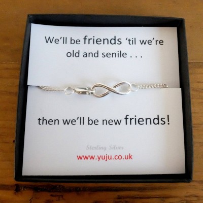 Personalise with Your Own Words, Silver Infinity Bracelet with Quote, Personalised Quote Gift, Friends to Infinity, Best Friend Gift,