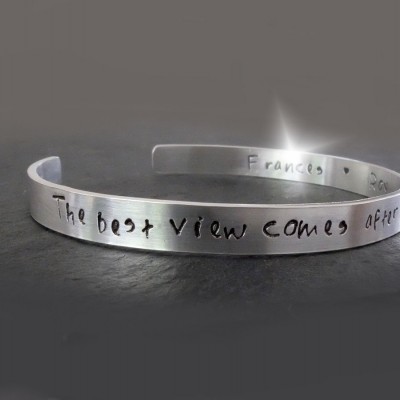 Personalised Silver Bangle, Silver Bracelet with Message, Romantic Gift, Anniversary Gift, Childrens Names Bangle, Personalised Silver Cuff