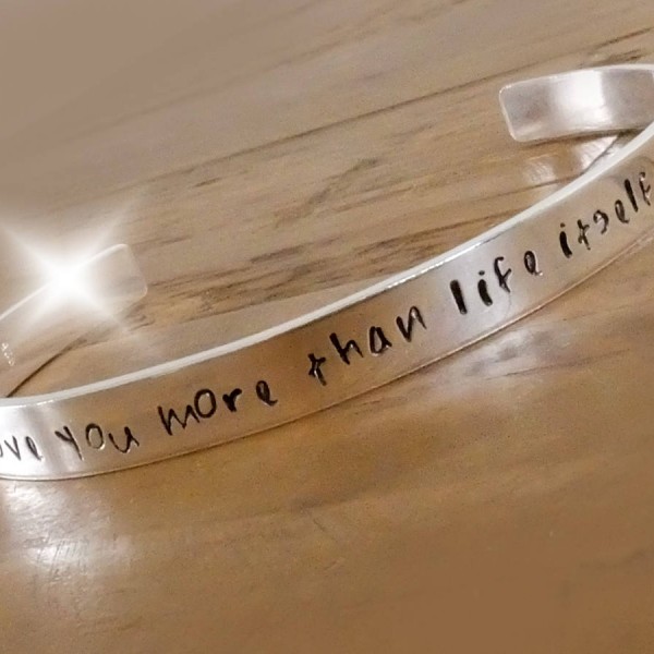 Personalised Silver Bangle, Silver Bracelet with Message, Romantic Gift, Anniversary Gift, Childrens Names Bangle, Personalised Silver Cuff