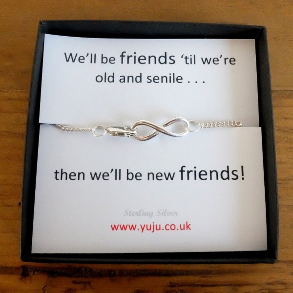 Silver Infinity Bracelet with Quote, Personalised Quote Gift, Stocking Filler for Friend, Friends to Infinity, Best Friend Gift, Bestie Gift