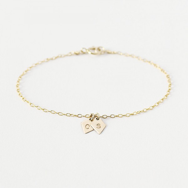 Zoe - Personalised initial bracelet - 18k gold diamond charms - custom letter bracelet - personalised bracelet gift for friend, girlfriend