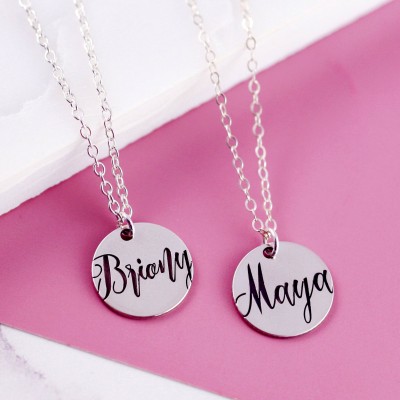 Bestfriend Necklace | Sterling Silver | Two Sister Necklace | Custom Name Necklace | Sister Necklace Set | Gift For Bestfriend |