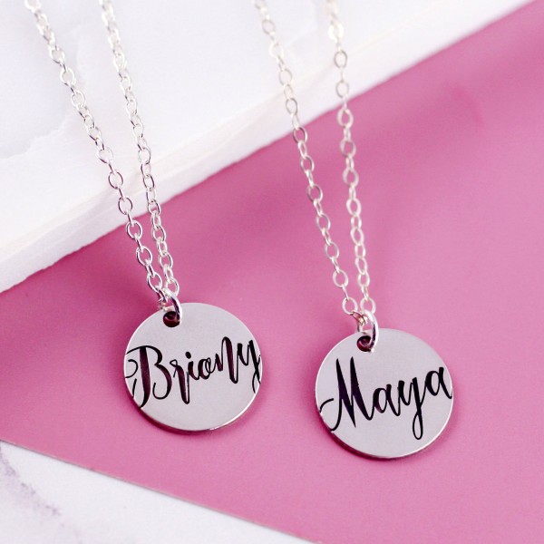 Bestfriend Necklace | Sterling Silver | Two Sister Necklace | Custom Name Necklace | Sister Necklace Set | Gift For Bestfriend |