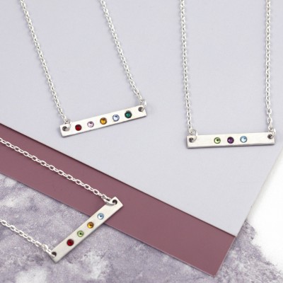 Skinny Bar Necklace | Family Necklace | Sterling Silver | Bar Necklace Custom | Birthstone Necklace | Family Name Sign | Love your Family