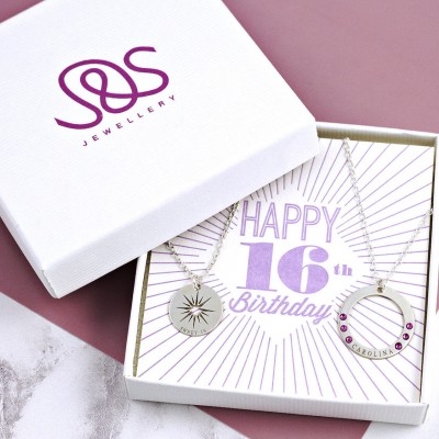 Sweet 16 Girl | Sterling Silver | Birthstone Necklace | Layered Necklace Set | 16th Birthday | Sweet Sixteen | Trending Now | Cute Teen Girl