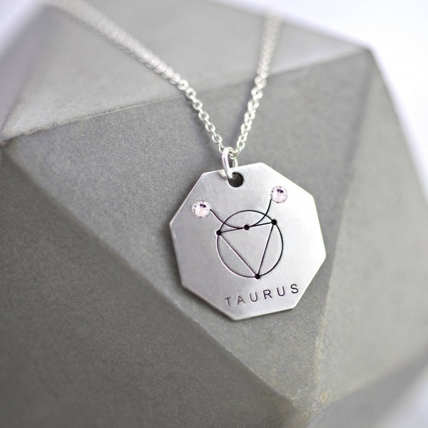 Taurus Sign Necklace | Taurus | May Birthstone | Zodiac Necklace | Astrology Jewelry | Emerald May Necklace | Zodiac Jewelry Gift |