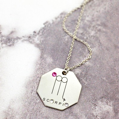 Zodiac Jewelry Gift | Scorpio Necklace | Sterling Silver | Horoscope Necklace | Astrology Jewelry | Zodiac Necklace | Galaxy Jewelry Gift