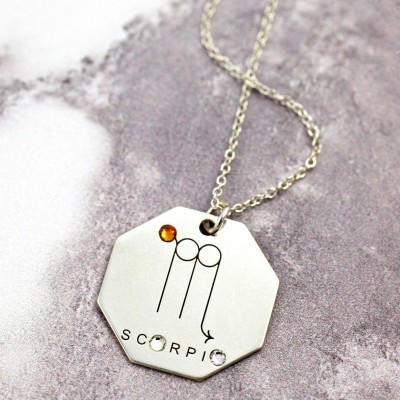 Zodiac Jewelry Gift | Scorpio Necklace | Sterling Silver | Horoscope Necklace | Astrology Jewelry | Zodiac Necklace | Galaxy Jewelry Gift