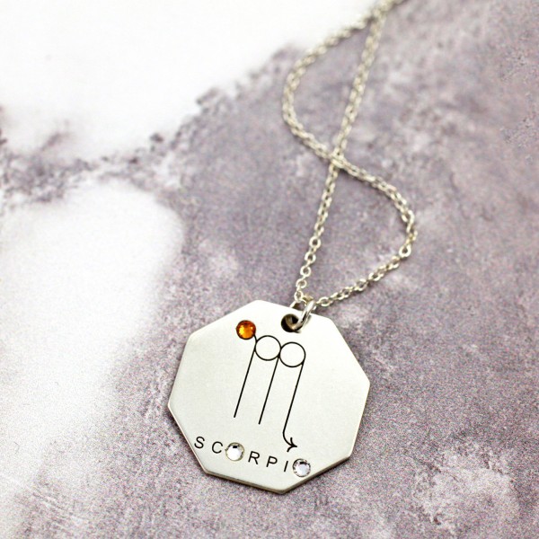 Zodiac Jewelry Gift | Scorpio Necklace | Sterling Silver | Horoscope Necklace | Astrology Jewelry | Zodiac Necklace | Galaxy Jewelry Gift