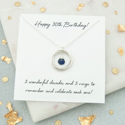 30th Birthday Gift For Her, 30th Birthday Jewelry, 30th Birthday Gift For Daughter, 30th Birthday Birthstone Necklace, 30th Keepsake Gift
