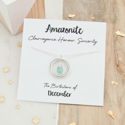 Amazonite Birthstone Necklace, December Birthstone Necklace, Birthday Gift For Woman, Amazonite Birthstone Jewelry, December Birthday