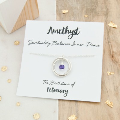 Amethyst Birthstone Necklace, February Birthstone Necklace, Birthday Gift For Her, Amethyst Birthstone Jewelry, February Birthday Jewellery
