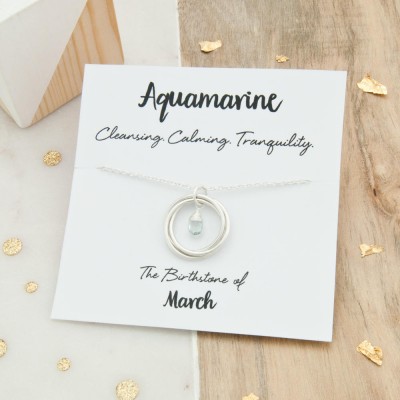 Aquamarine Birthstone Necklace, March Birthstone Necklace, Birthday Gift For Daughter, Aquamarine Birthstone Jewelry, March Birthday