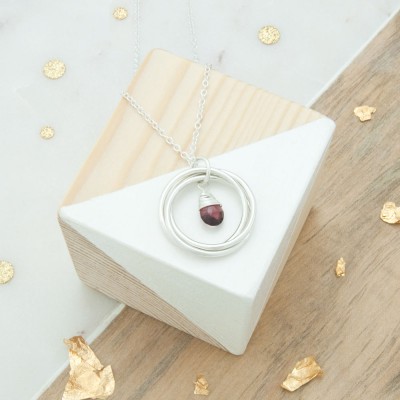 Garnet Birthstone Necklace, January Birthstone Necklace, Birthday Gift For Woman, Garnet Birthstone Jewellery, January Birthday Jewelry
