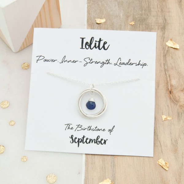 Iolite Birthstone Necklace, September Birthstone Necklace, Iolite Birthstone Jewellery, Birthday Gift For Her, September Birthday Jewelry