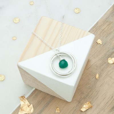 Onyx Birthstone Necklace, May Birthstone Necklace, Birthday Gift For Mum, Green Onyx Birthstone Jewellery, May Birthday Jewelry