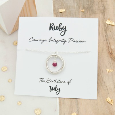 Ruby Necklace, July Birthstone Necklace, Ruby Birthstone Jewelry, Birthday Gift For Woman, Birthday Gift For Mom, July Birthday Jewellery