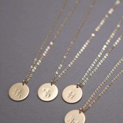 A "Stick Family" Disk Necklace!  Gift for Mothers, Sisters Grandmas or Best Friends Gift • Custom Personalized Disk Necklace • LN213