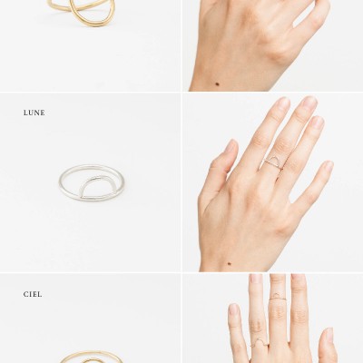 Arcs Collection Stacking Rings • Dainty Stacking Rings • Minimal Stacking Rings • Boho Stacking Rings • Arcs Collection by Layered and Long