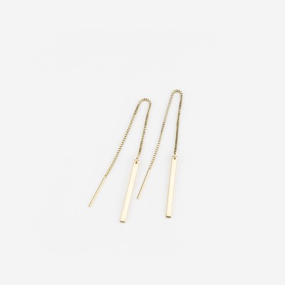 Bar Drop Earrings - Dainty Simple Gold Filled Earring, Sterling Silver or Rose Gold Fill LE439