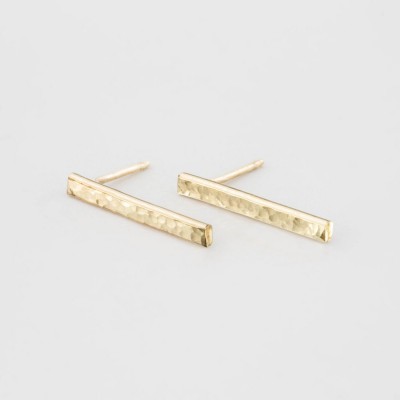 Bar Stud Earrings, 18k Gold Filled Earring or Sterling Silver / Simple Gold Earrings, Elegant, Minimal, Timeless Layered and Long LE411