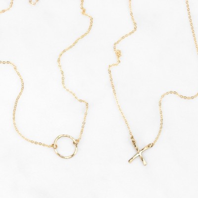 Best Friend Necklaces, Sister Necklaces, Mother-Daughter Necklaces / XO / 18k Gold Fill, Sterling Silver, Rose Gold Fill •Layered Long LS351