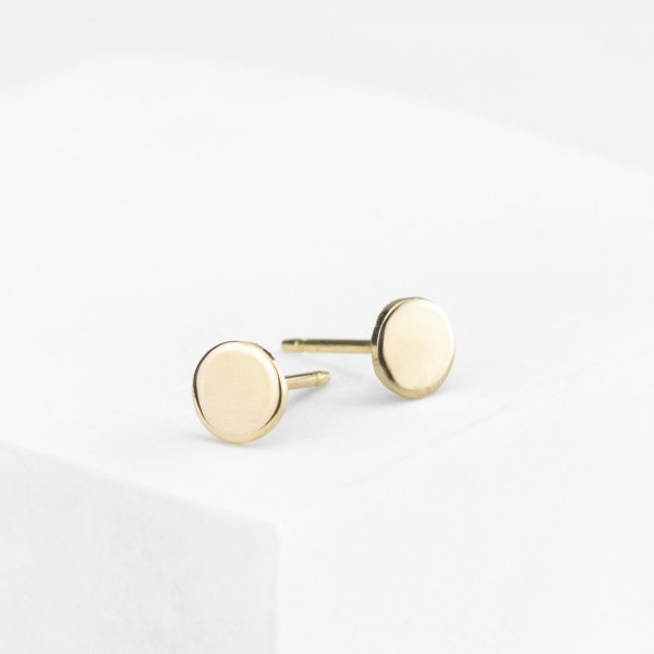 Circle Stud Earrings - 18k Gold Fill, Sterling Silver, Rose Gold Fill Earring - Minimal Gold Jewelry - Simple Everyday Jewelry - LE417_04