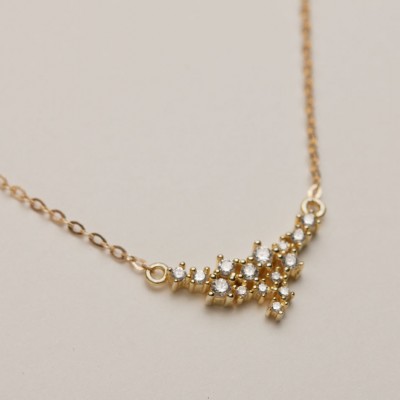 Dainty CZ Cluster Necklace / GALAXY Delicate Necklace Gold, Rose Gold, or Silver / Sterling Silver or 18k Gold Fill Chain LN335