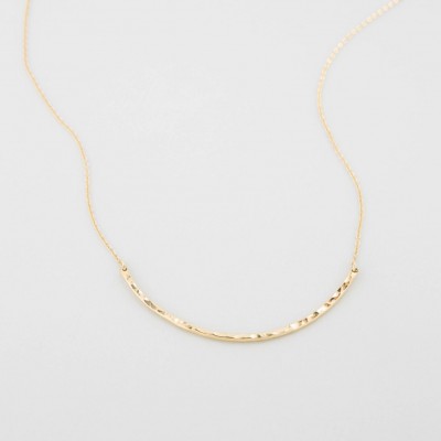 Dainty Curve Necklace / Modern Short Layering Necklace / Hand-Hammered Gold, Silver, or Rose Gold Curve Necklace Layered and Long, LN194_60