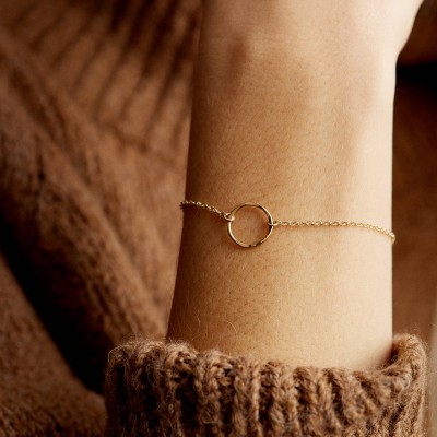 Dainty Gift for Her - Open Circle Bracelet - Delicate Layering Bracelet - Gold Fill, Sterling Silver, Rose Gold - Handmade Gift - LB132_11