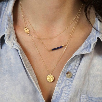 Dainty Hamsa Necklace / Simple Necklace with Hamsa / Centered Hand Necklace, Evil Eye, Delicate Thin Gold Necklace by Layered and Long LN308