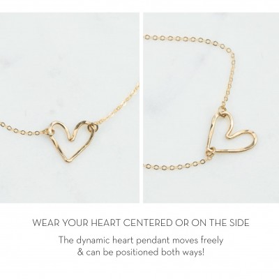 Dainty Heart Necklace in 18k Gold Fill or Sterling Silver, Delicate Chain / Delicate Heart Layered + Long Necklace, LN112