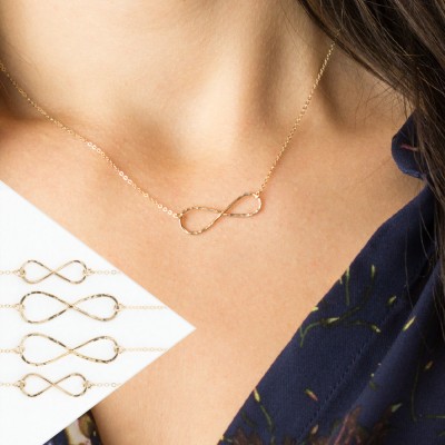 Dainty Infinity Necklace in Gold Filled, Sterling Silver, Rose Gold / 2 sizes of Infinity, Centered or Side Infinity, LN113_18, LN113_25