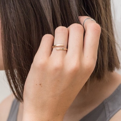 Dainty Personalized Ring • Gold, Silver or Rose Gold Ring • Simple, Custom Hand Stamped Wrap Ring in 18k Gold Fill, Sterling Silver, LR451