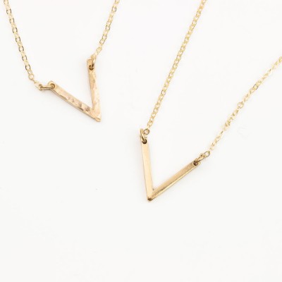 Dainty V Necklace / Gold Fill, Sterling Silver, 18k  Rose Gold Fill Triangle Necklace, Geometric Jewelry /KNOWLEDGE, LN141_10