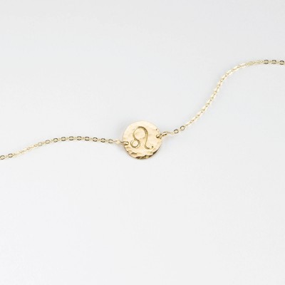 Dainty Zodiac Bracelet • Custom Gold, Silver, or Rose Gold Astrology Disk Bracelet • Scorpio Personalized Delicate Disc Bracelet • LB209
