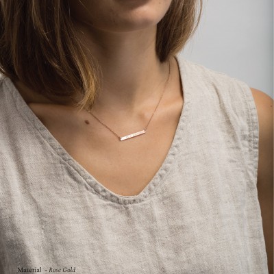 Delicate Bar Necklace: Personalized Gold Name Bar Necklace, Silver or Rose Gold • Small Skinny Bar Necklace, Dainty Nameplate • LN130_30_H