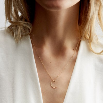 Delicate Moon Phase Necklace • Dainty Crescent Moon Necklace Silver • 18k Gold Fill, Sterling Silver, Rose Gold • Layered and Long • LN116